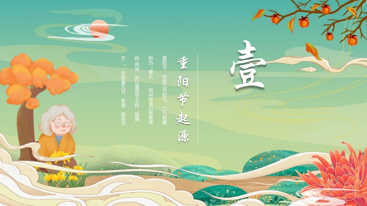国潮风重阳节节日介绍PPT课件3