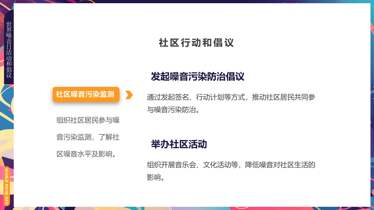 插画风世界噪音日介绍PPT课件下载13