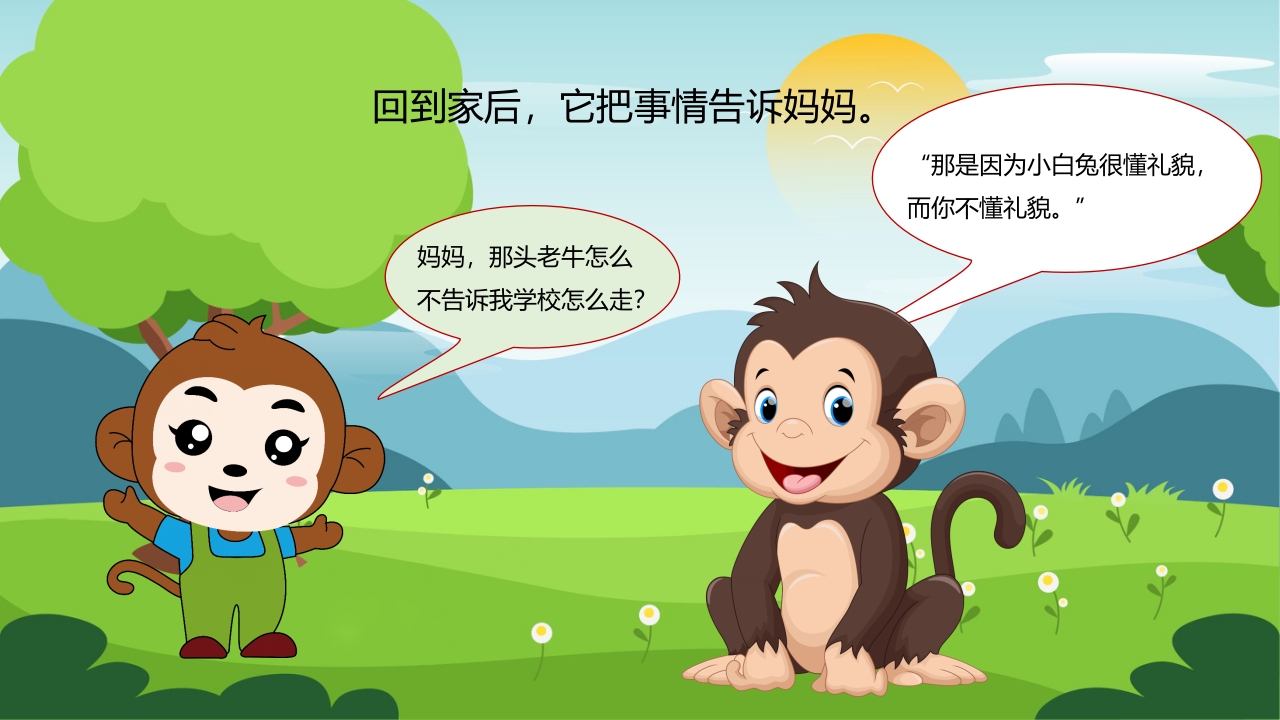 小猴子问路幼儿园故事绘本PPT课件12