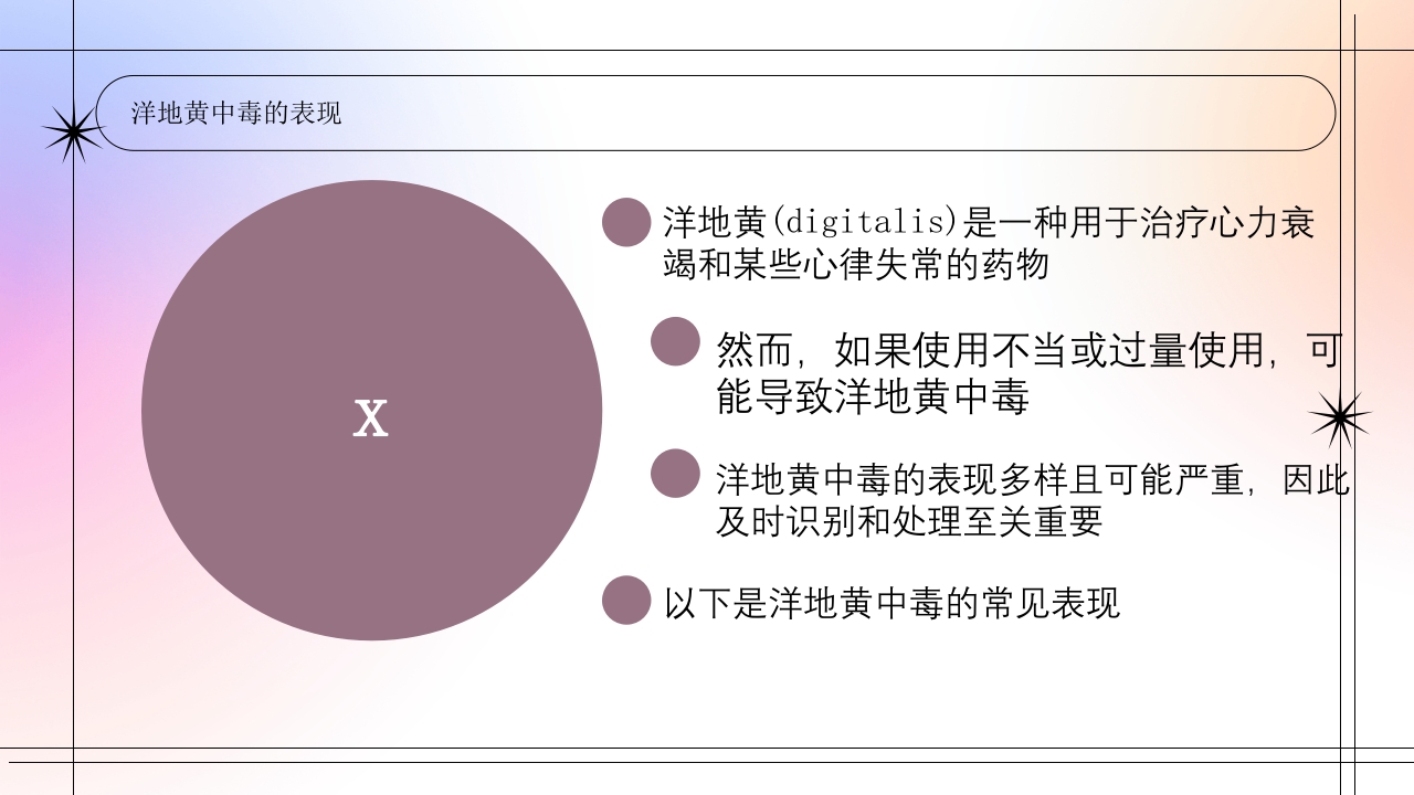 西地兰静推的注意事项及洋地黄中毒的表现PPT15