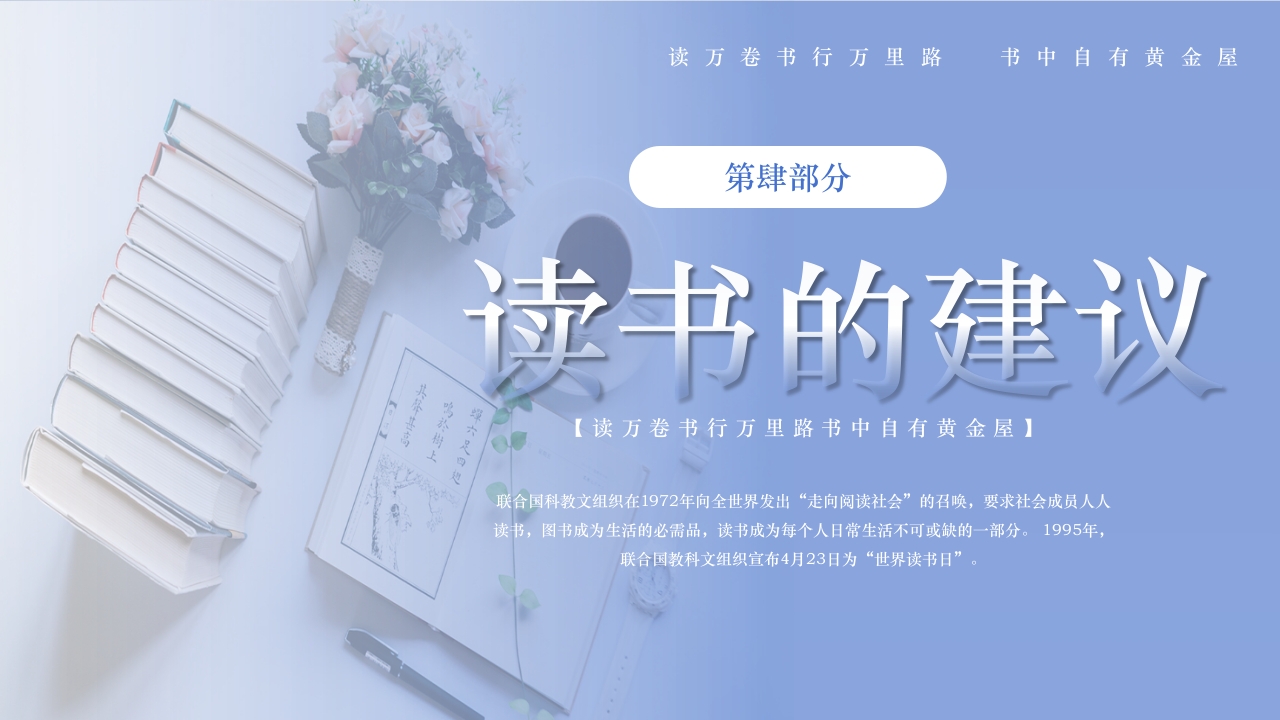 简约风世界读书日PPT课件17