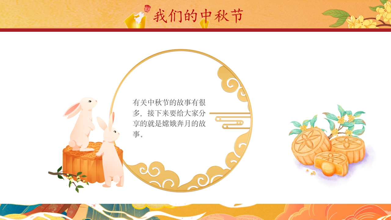 中国风中秋节嫦娥奔月绘本故事PPT课件6