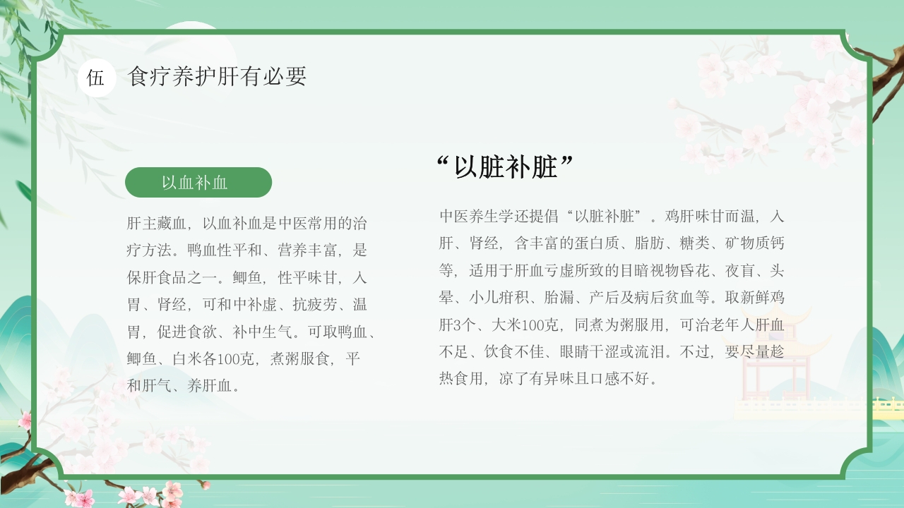 中国风春季中医养生春季养肝秘籍PPT课件19