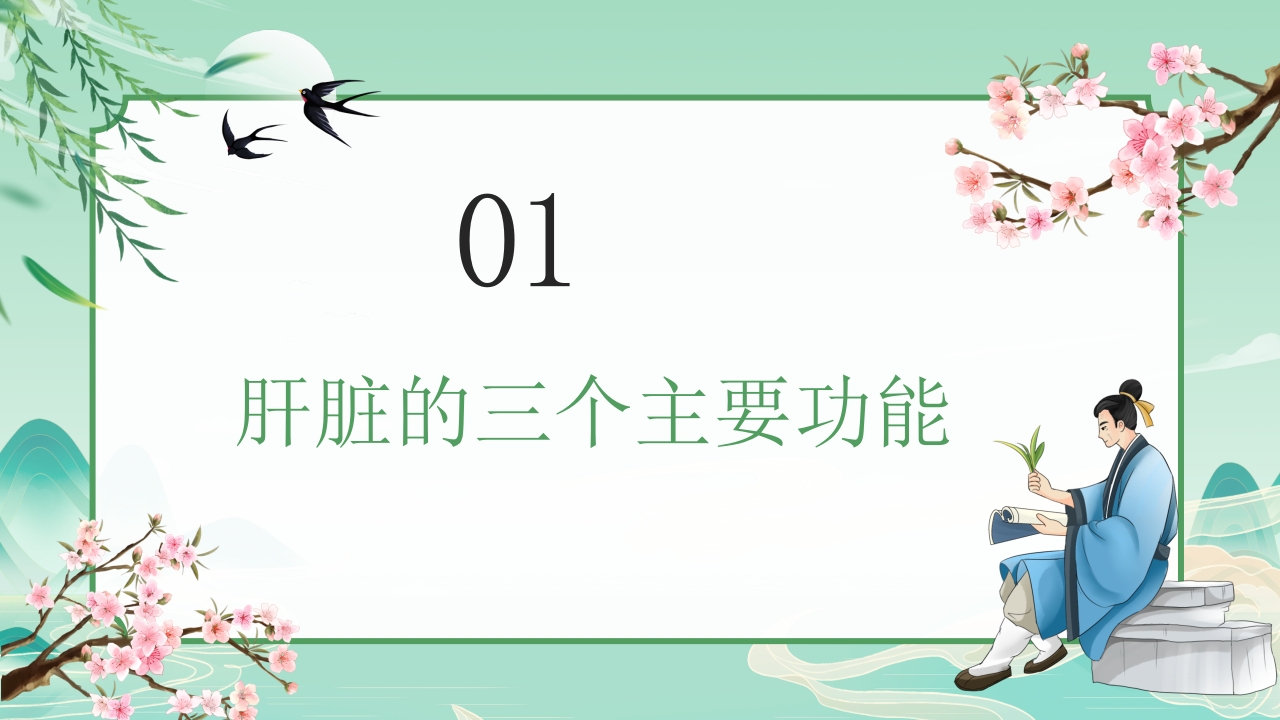 中国风春季中医养生春季养肝秘籍PPT课件4