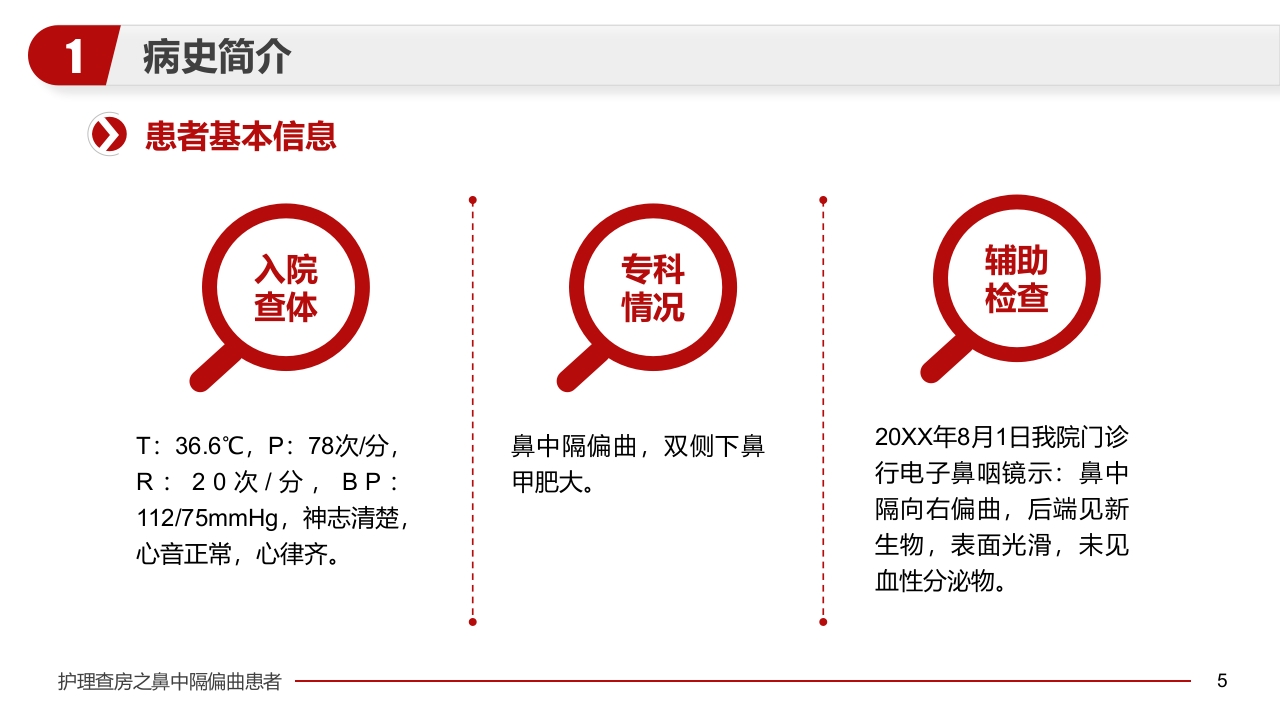 鼻中隔偏曲患者护理查房医疗医学PPT课件5