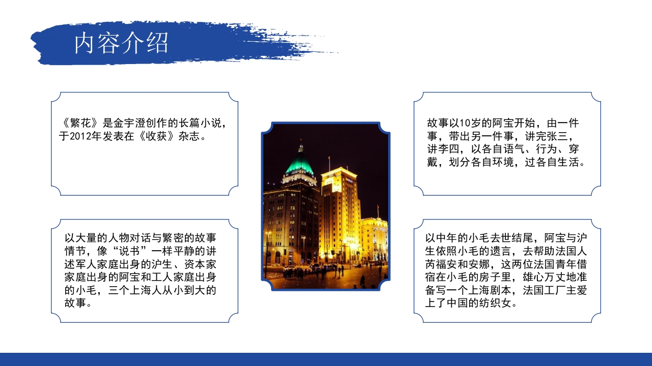 繁花读书分享好书推荐读后感PPT课件6