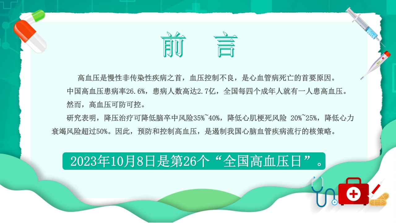 中国高血压日介绍PPT课件2
