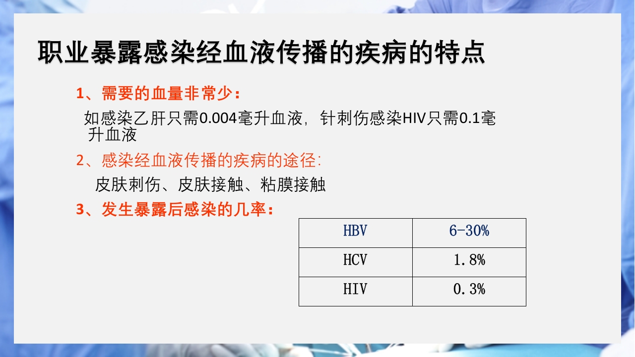 医疗护理职业防护血源性疾病职业暴露PPT课件11