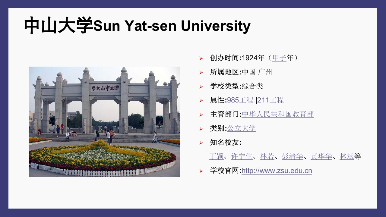 关于中山大学简介ppt6