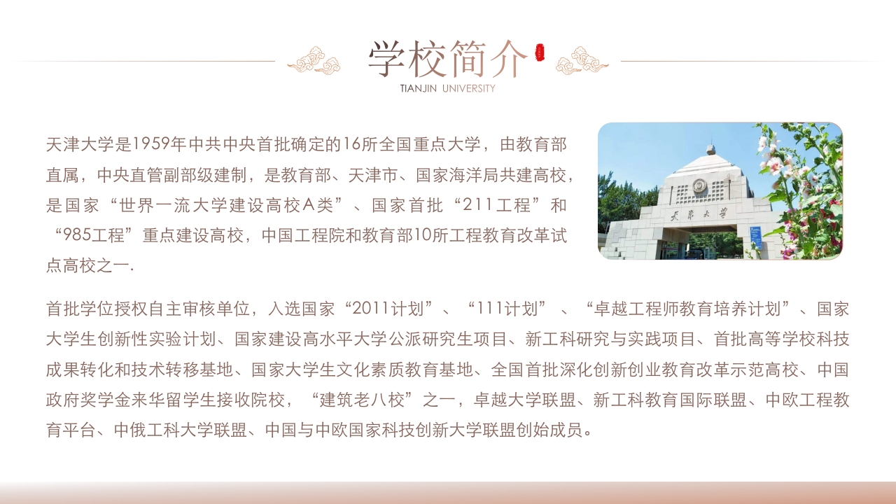 天津大学介绍PPT课件5