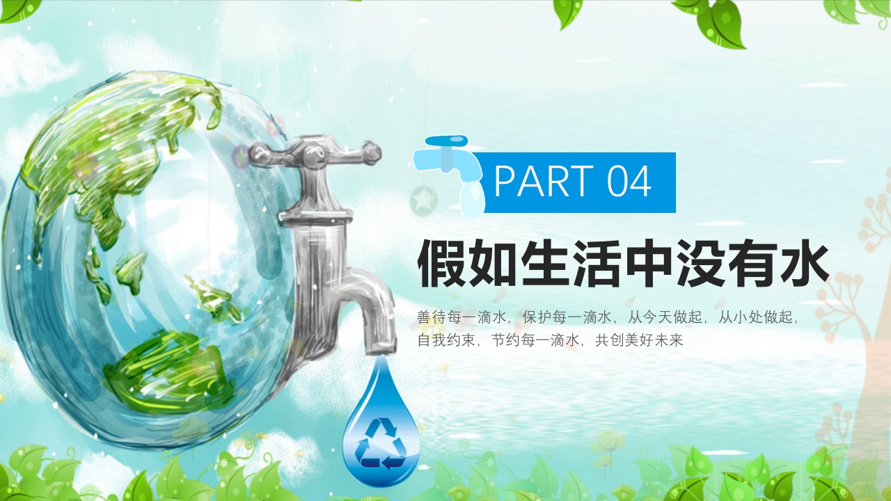 幼儿园世界水日主题教育班会PPT课件15