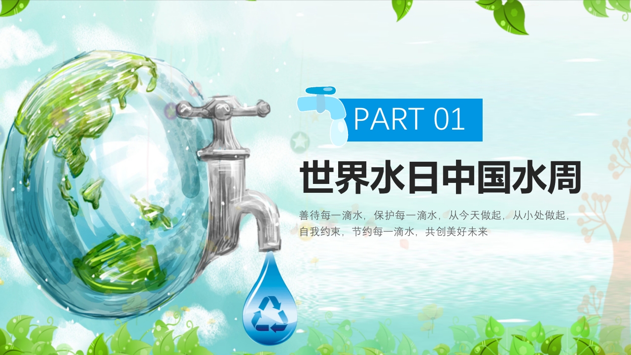 幼儿园世界水日主题教育班会PPT课件3