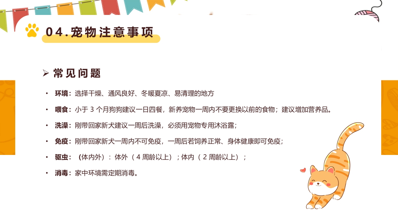 卡通风宠物健康护理知识讲解PPT课件21