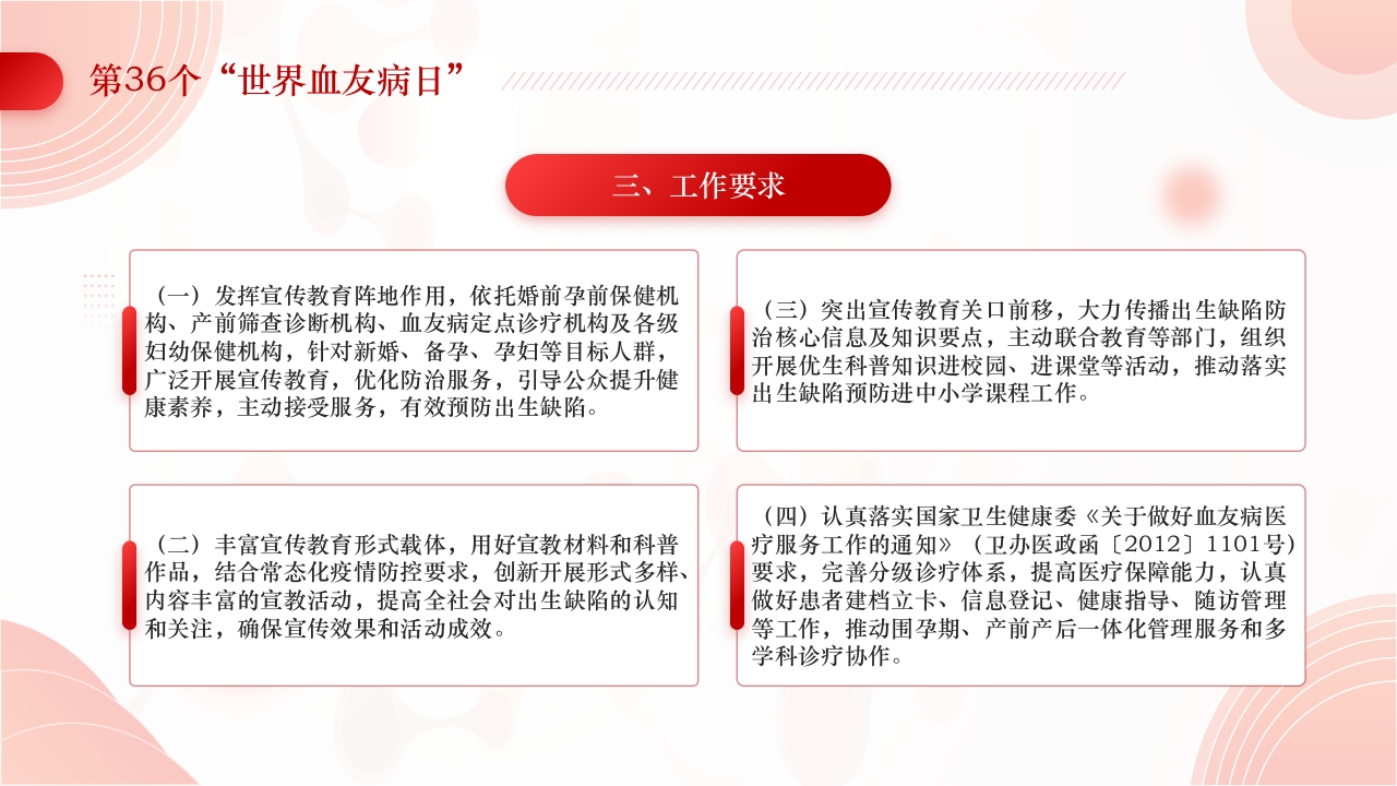 简约医疗风世界血友病日主题宣传PPT课件7