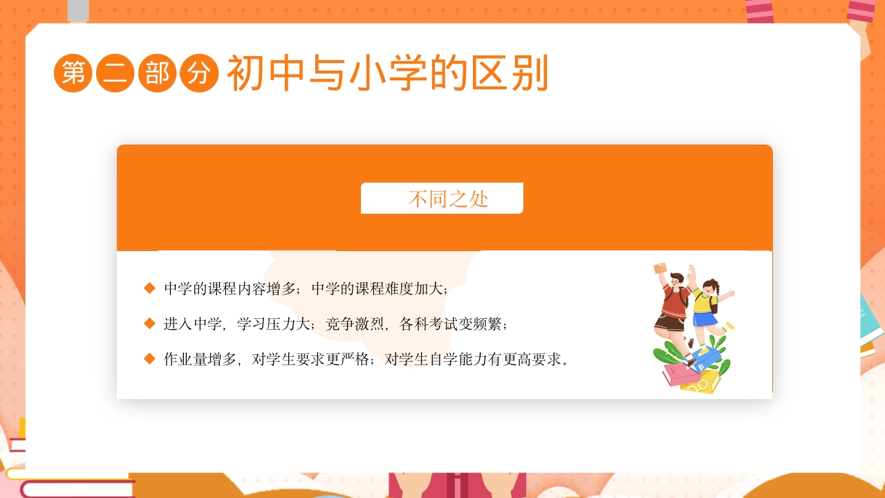 秋季开学初一新生家长会通用PPT课件8