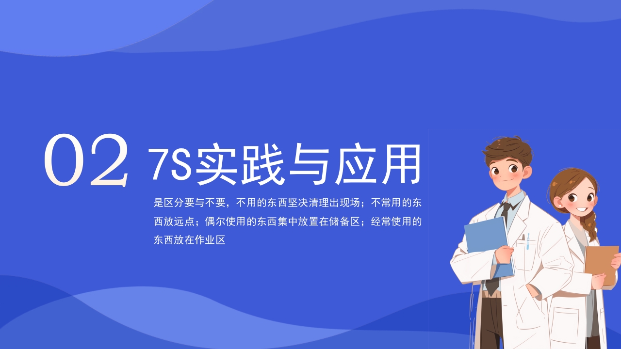 渐变蓝色医疗7S病房成果汇报PPT课件10