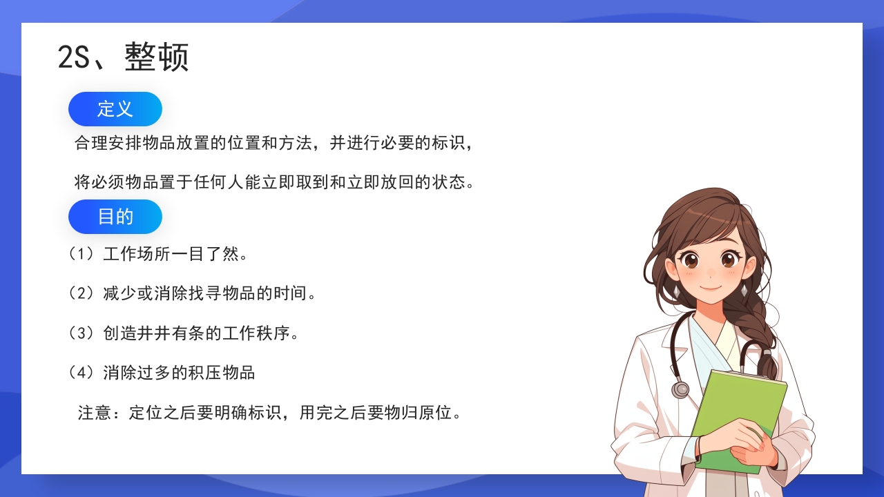 渐变蓝色医疗7S病房成果汇报PPT课件17