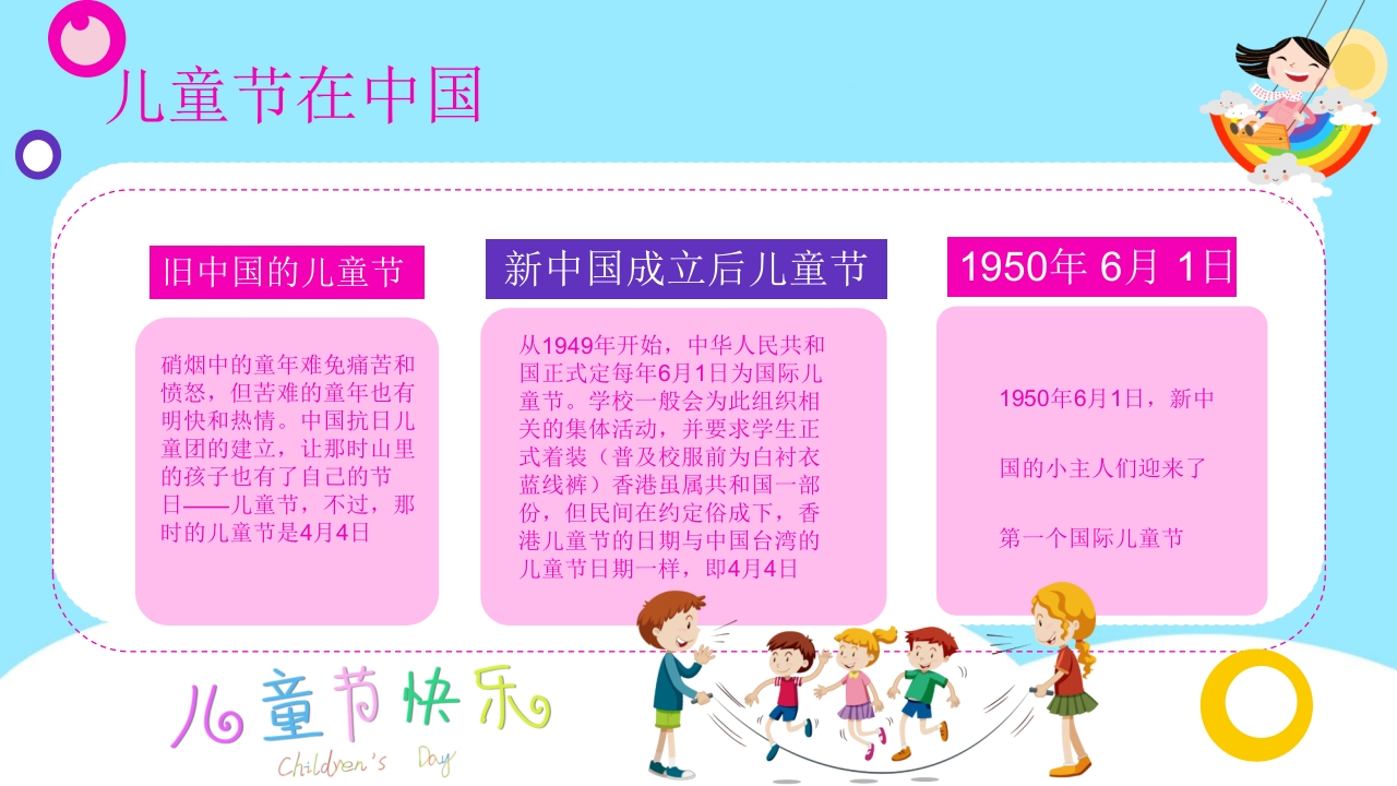 卡通儿童乐园背景的六一儿童节介绍PPT课件7