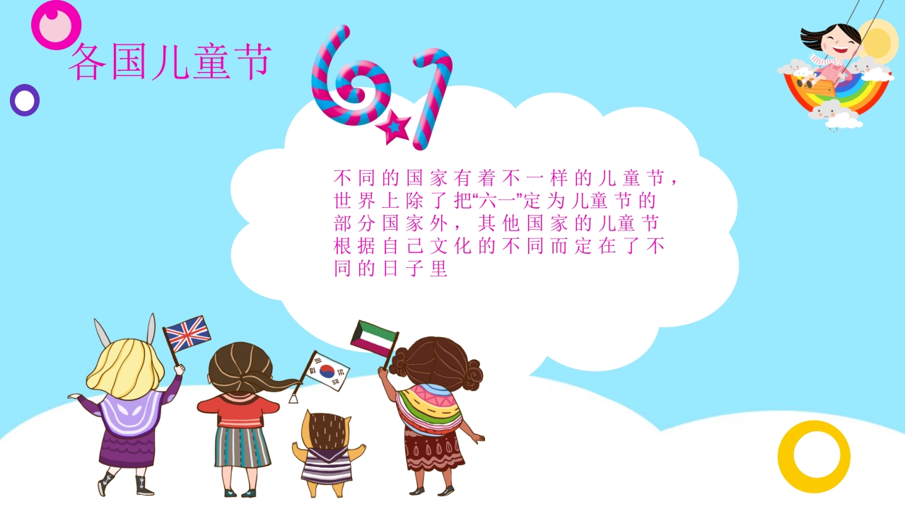 卡通儿童乐园背景的六一儿童节介绍PPT课件9
