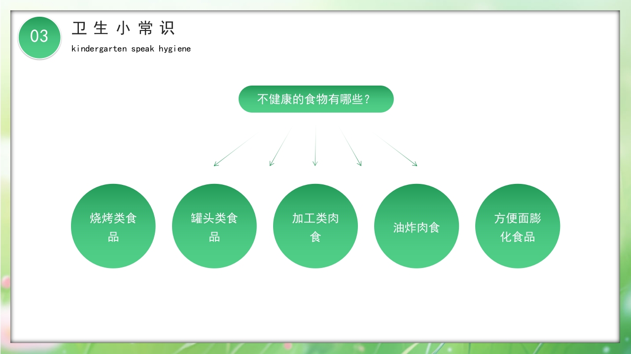 卡通风幼儿园讲卫生爱健康主题班会PPT课件15