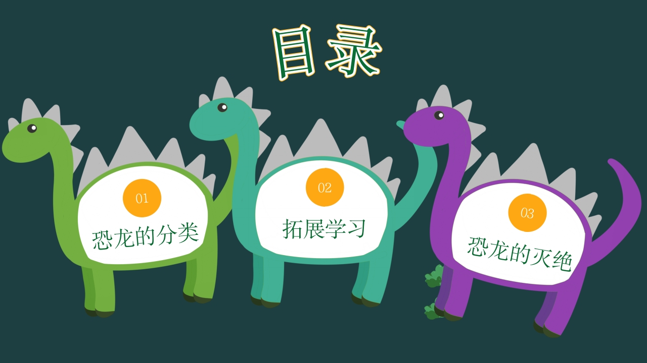 卡通恐龙知识介绍宣传科普PPT课件2