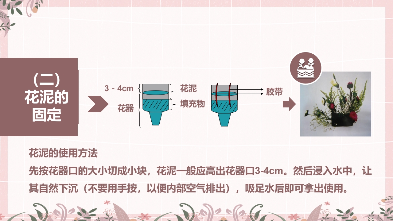 小清新花艺培训插花基本技能培训课件PPT课件16
