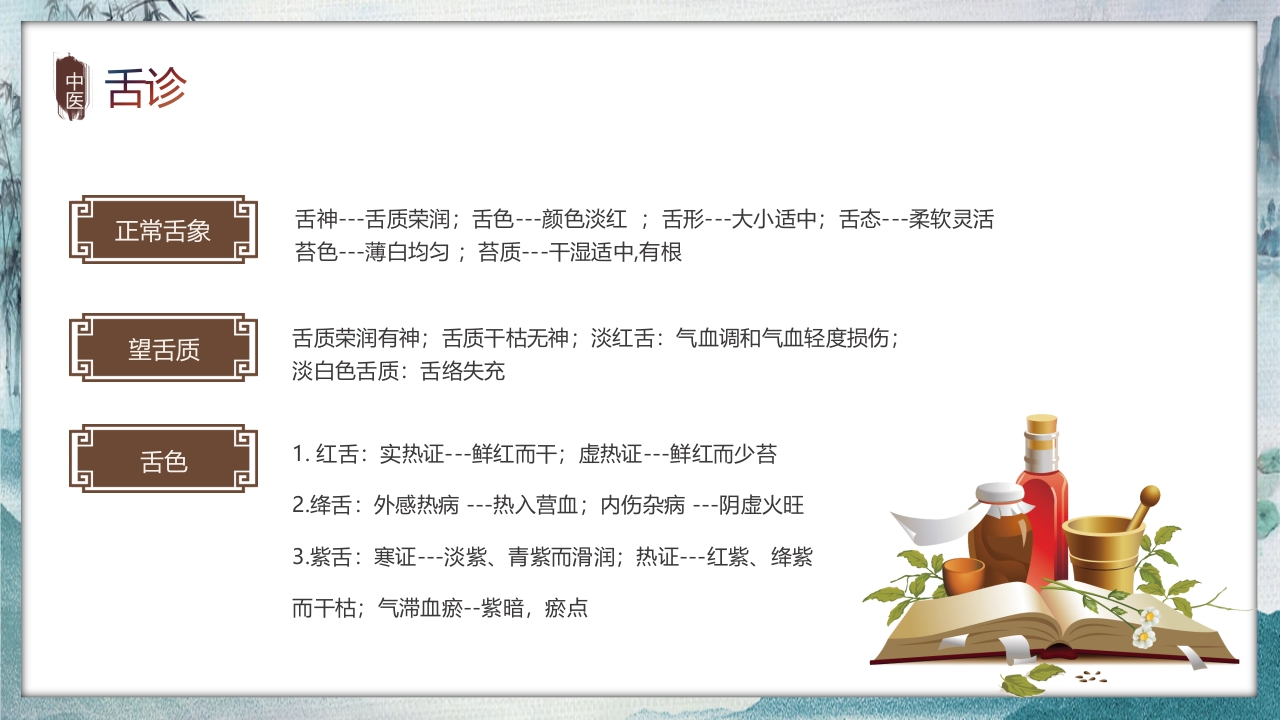 中国风中医望诊知识PPT课件14