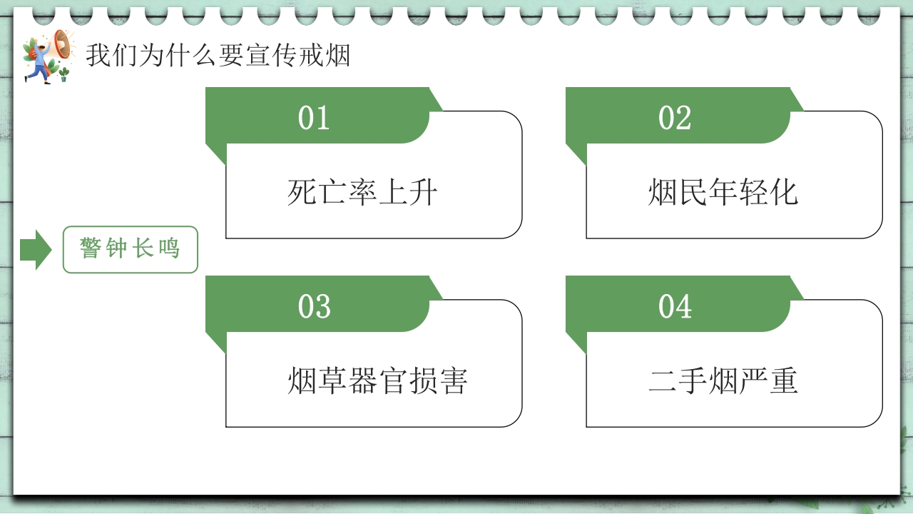 小清新中学生控烟知识培训PPT课件4