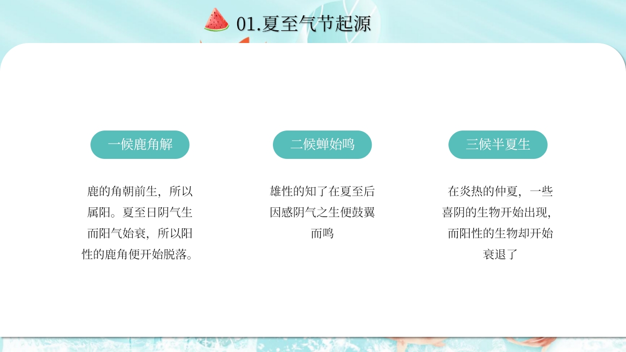 中国风传统二十四节气之夏至节气介绍PPT课件5