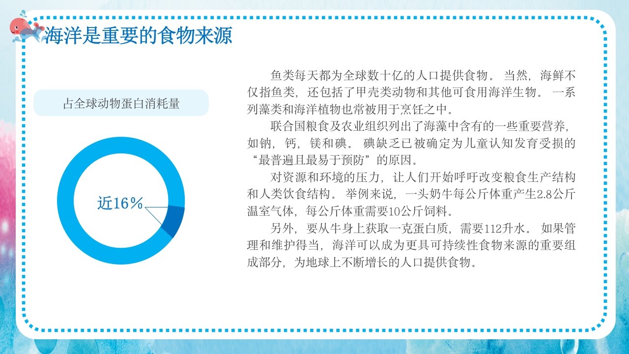 卡通蓝色海洋保护主题班会PPT课件6