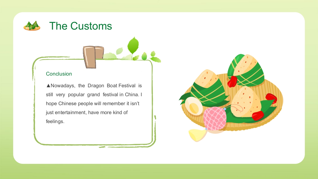 绿色清新端午节英文介绍PPT课件19