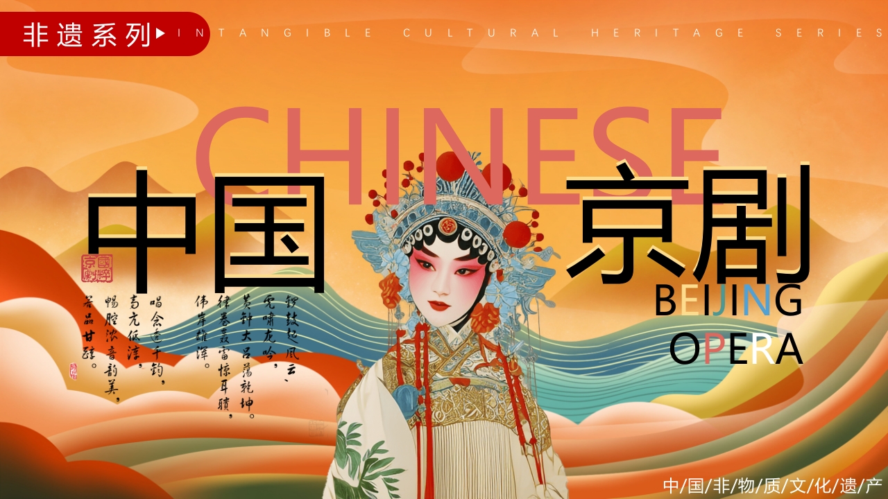中国风非遗系列中国京剧PPT课件下载25