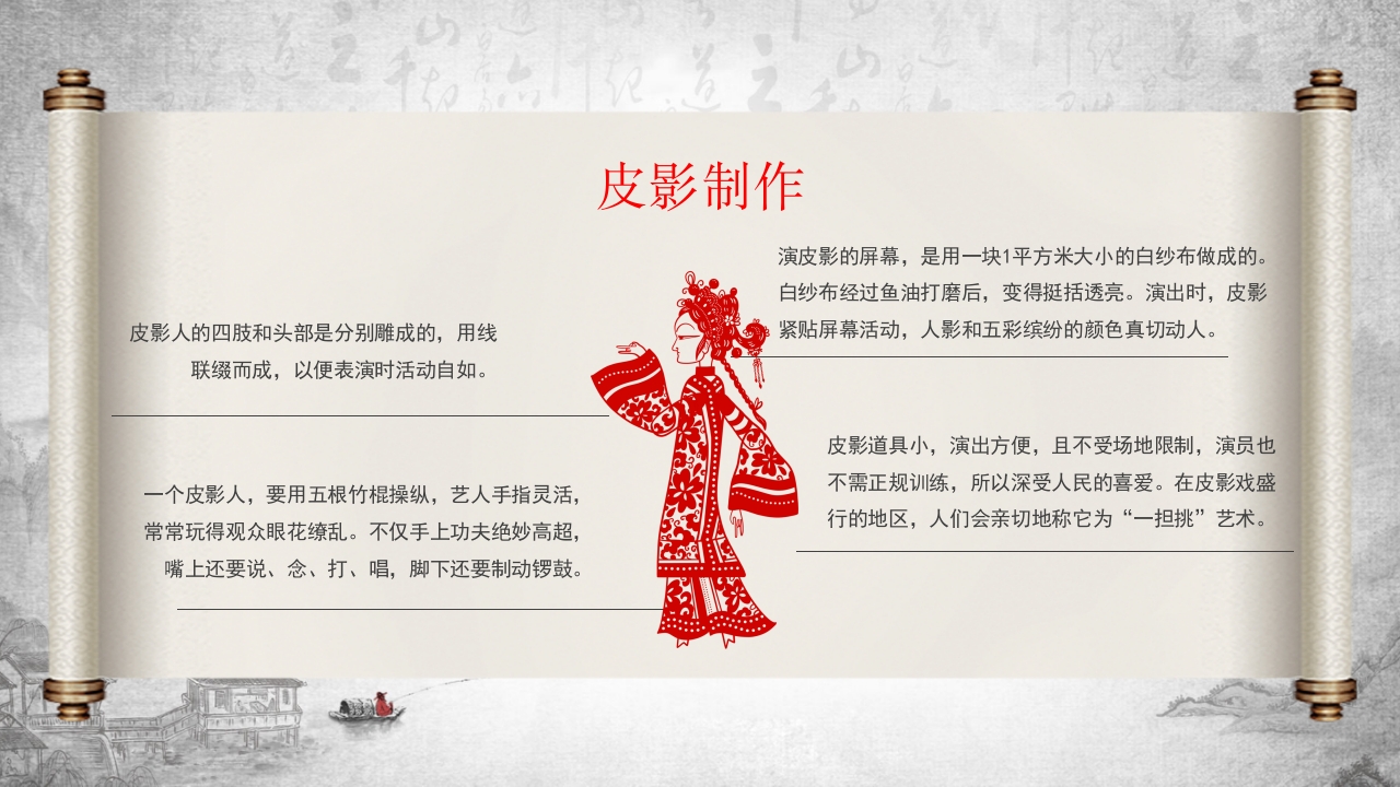 中国传统非遗文化艺术皮影戏PPT课件16