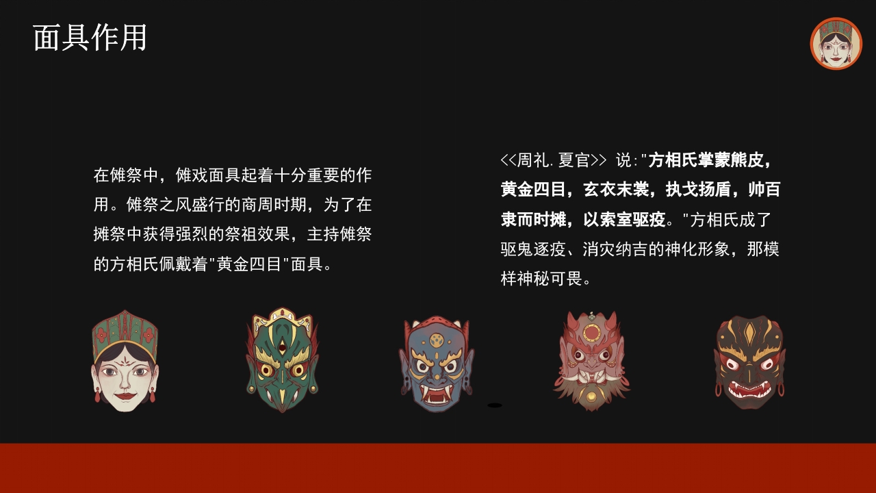 傩戏面具中国非遗文化知识介绍PPT课件22