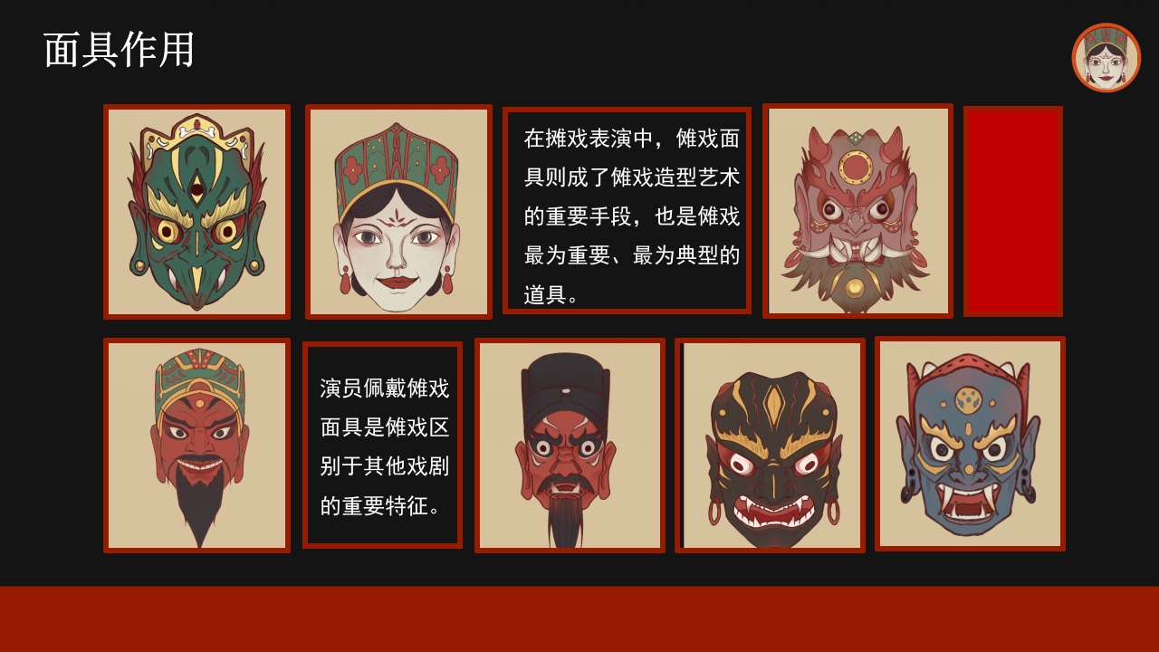 傩戏面具中国非遗文化知识介绍PPT课件23