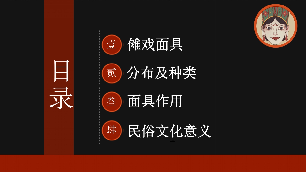 傩戏面具中国非遗文化知识介绍PPT课件2