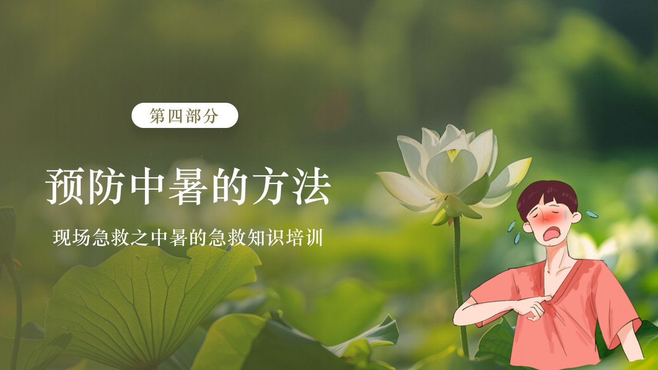 夏季现场急救之中暑的急救知识培训PPT课件20