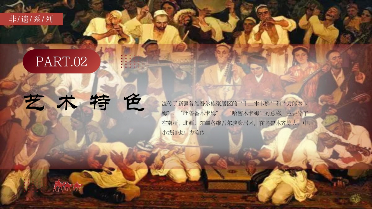 古典风非物质文化遗产新疆维吾尔维吾尔木卡姆艺术PPT课件13