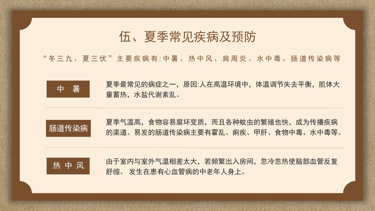复古中国风切记三要三不夏季三伏养生注意事项PPT课件17