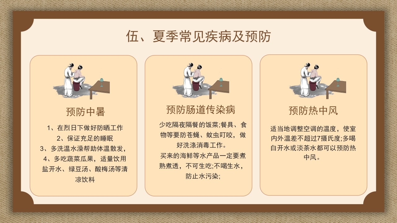 复古中国风切记三要三不夏季三伏养生注意事项PPT课件18