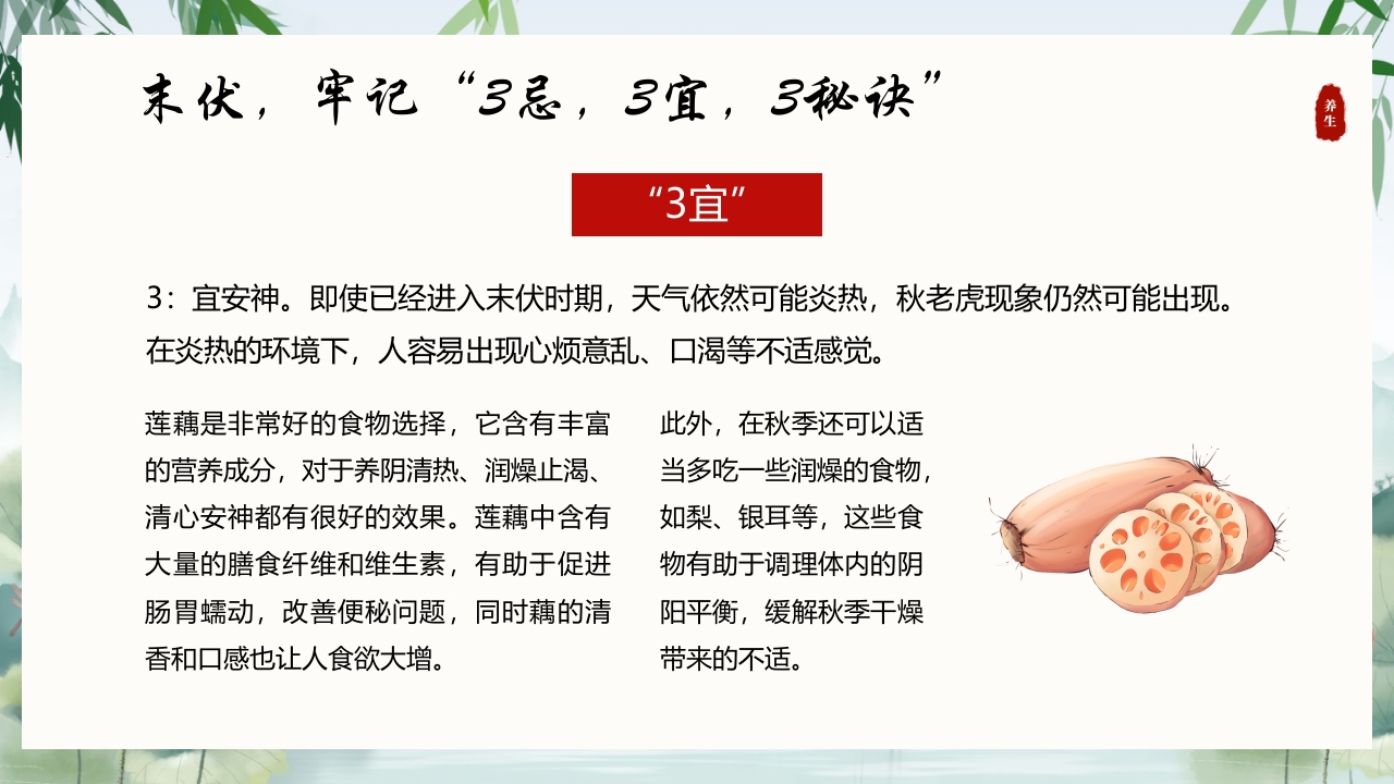 中国风末伏养生PPT课件12