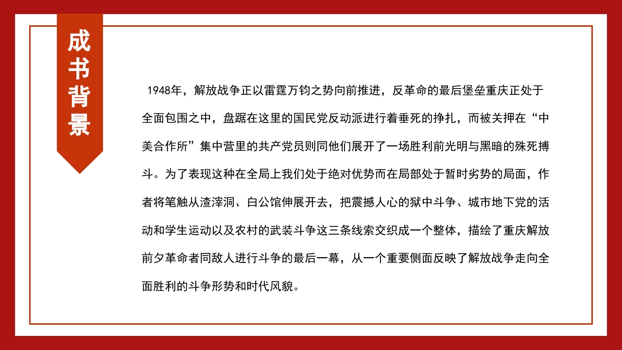 红岩读书分享PPT课件11