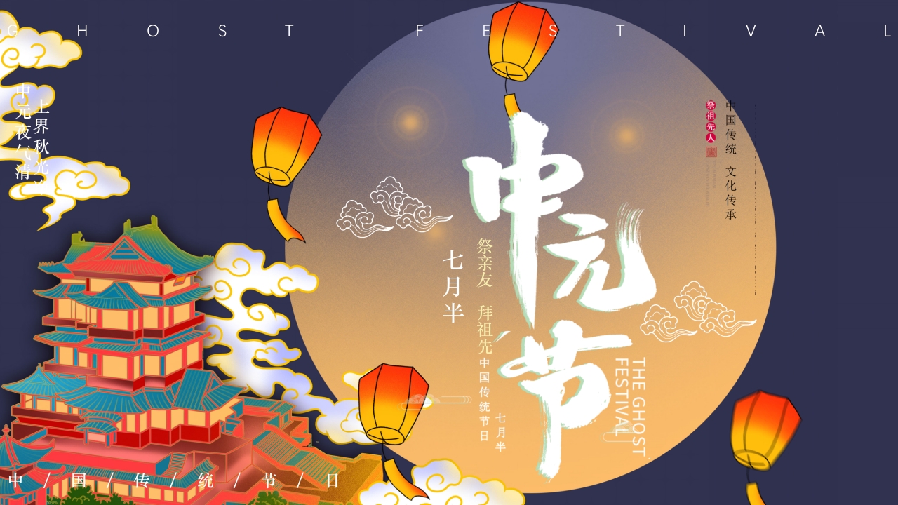 中国传统节日中元节介绍PPT课件1