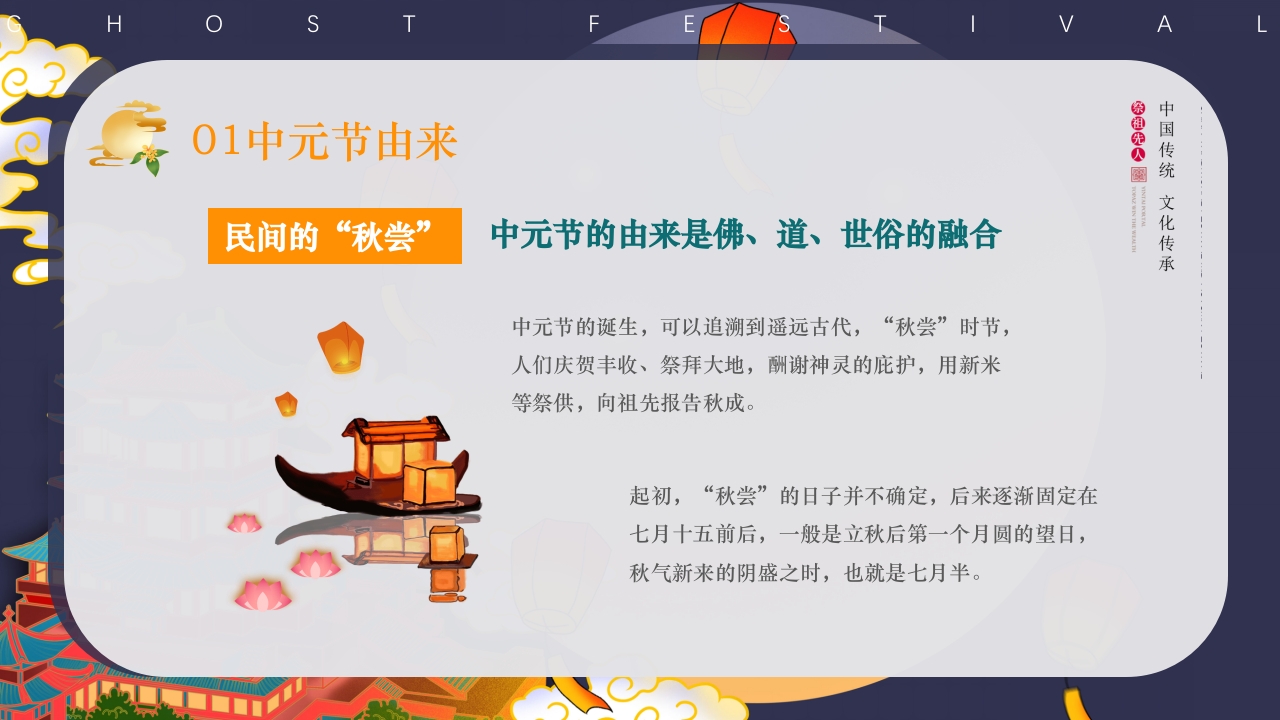 中国传统节日中元节介绍PPT课件4