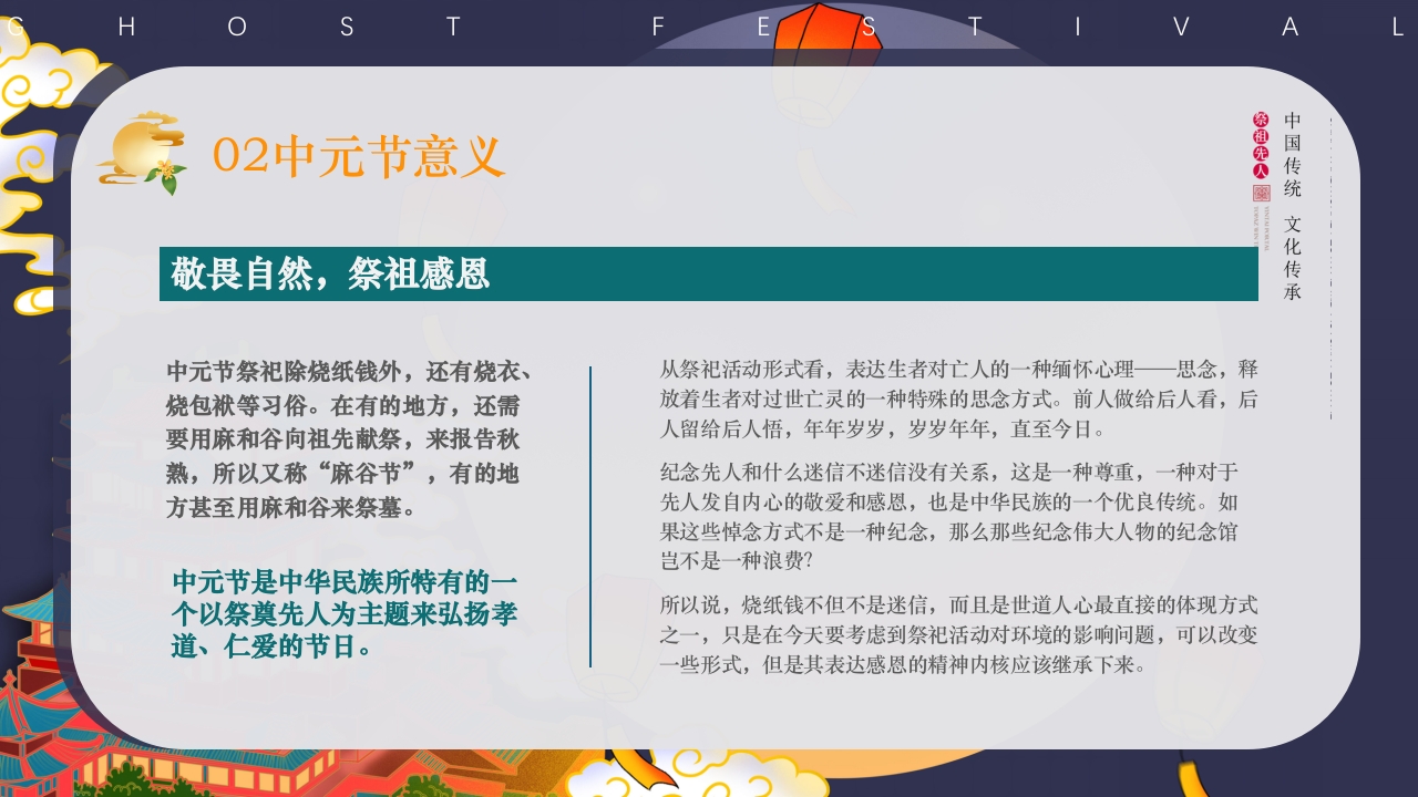 中国传统节日中元节介绍PPT课件9
