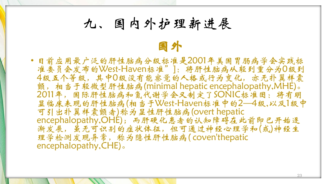 肝性脑病护理查房PPT课件23