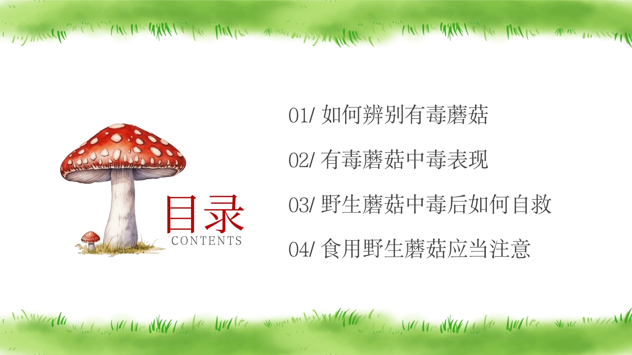 珍爱生命远离毒蘑菇安全教育PPT课件2
