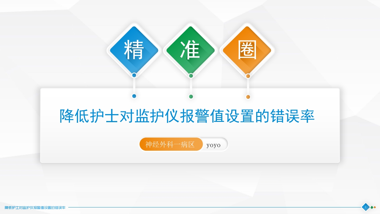 降低对监护仪报警设置的错误率·品管圈神经科PPT课件1