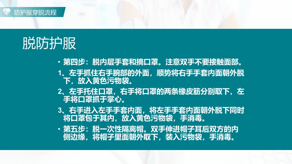 防护服的穿脱流程PPT课件22