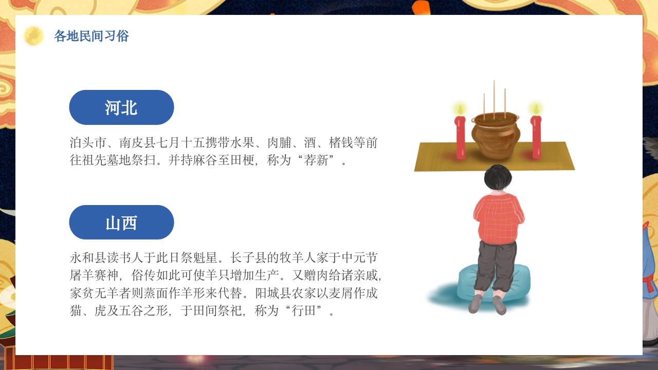 七月十五中元节节日介绍PPT课件11